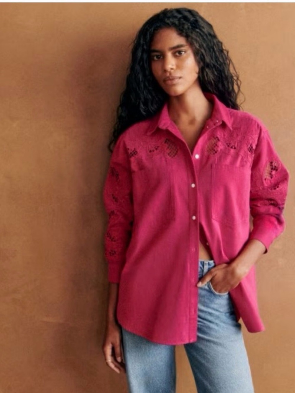 Sezane Nina Shirt in Fuschia (Size38) - Picture 4 of 6